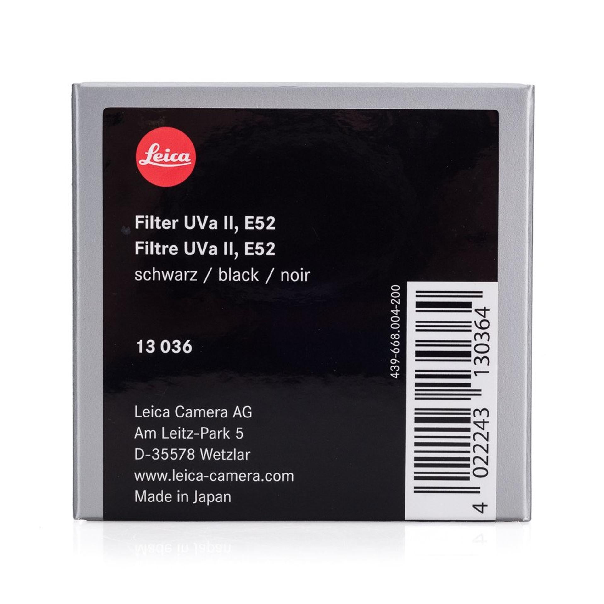 Kính lọc Leica UVa II E52 (Đen)