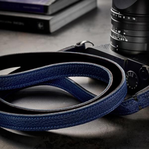 Dây đeo máy ảnh Riviera Blue Black Leather